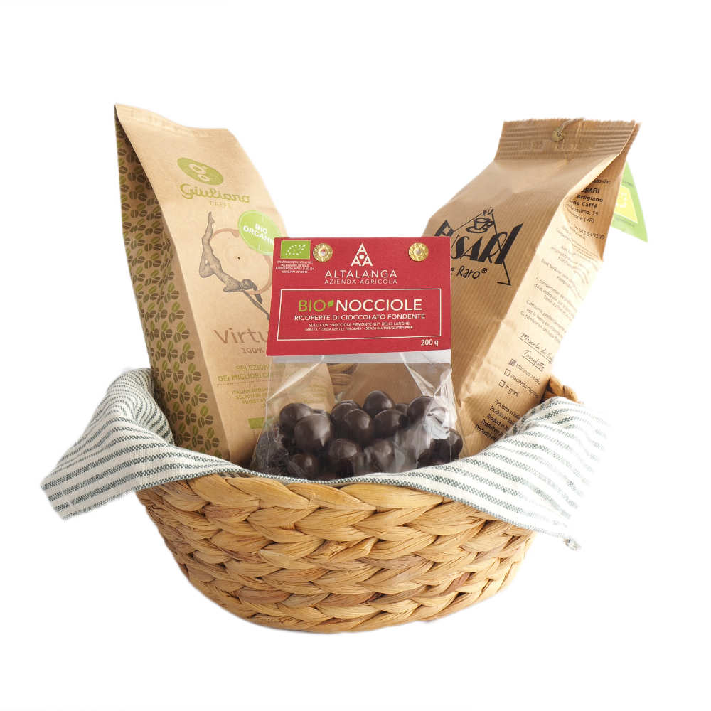 BIO Kaffee und Haselnuss "Nocciola Piemonte I.G.P." Geschenkkorb